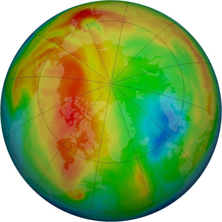 Arctic ozone map for 25 January 1998